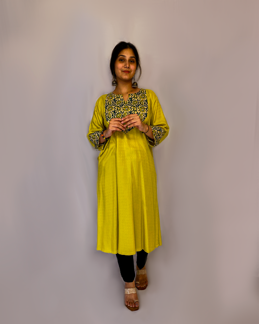 Maya: Green A-Line Kurta