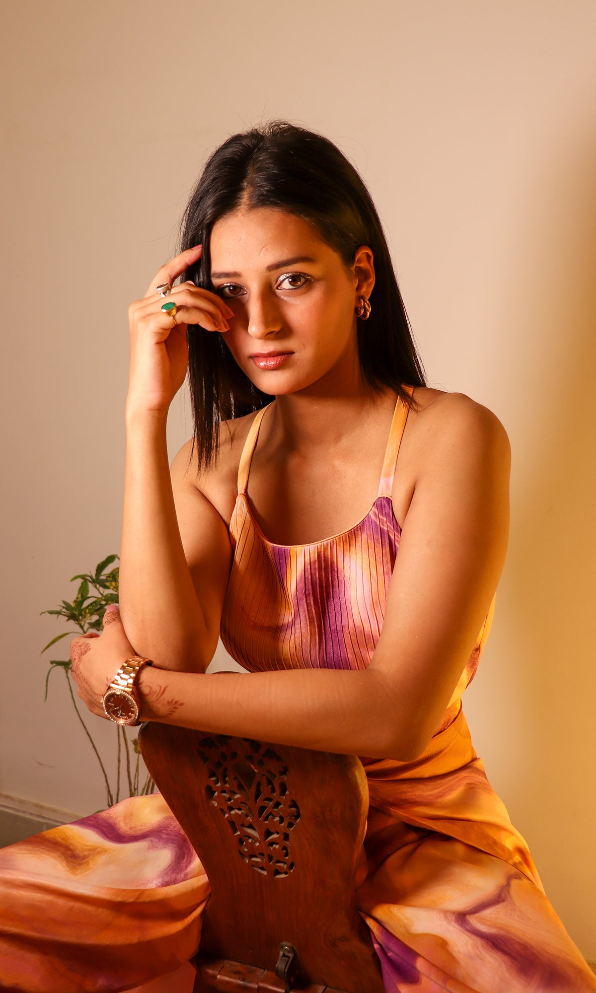 Aria: Cotton Satin Wrap-Around Jumpsuit