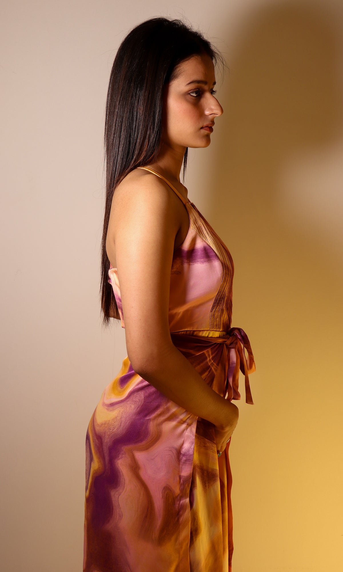 Aria: Cotton Satin Wrap-Around Jumpsuit