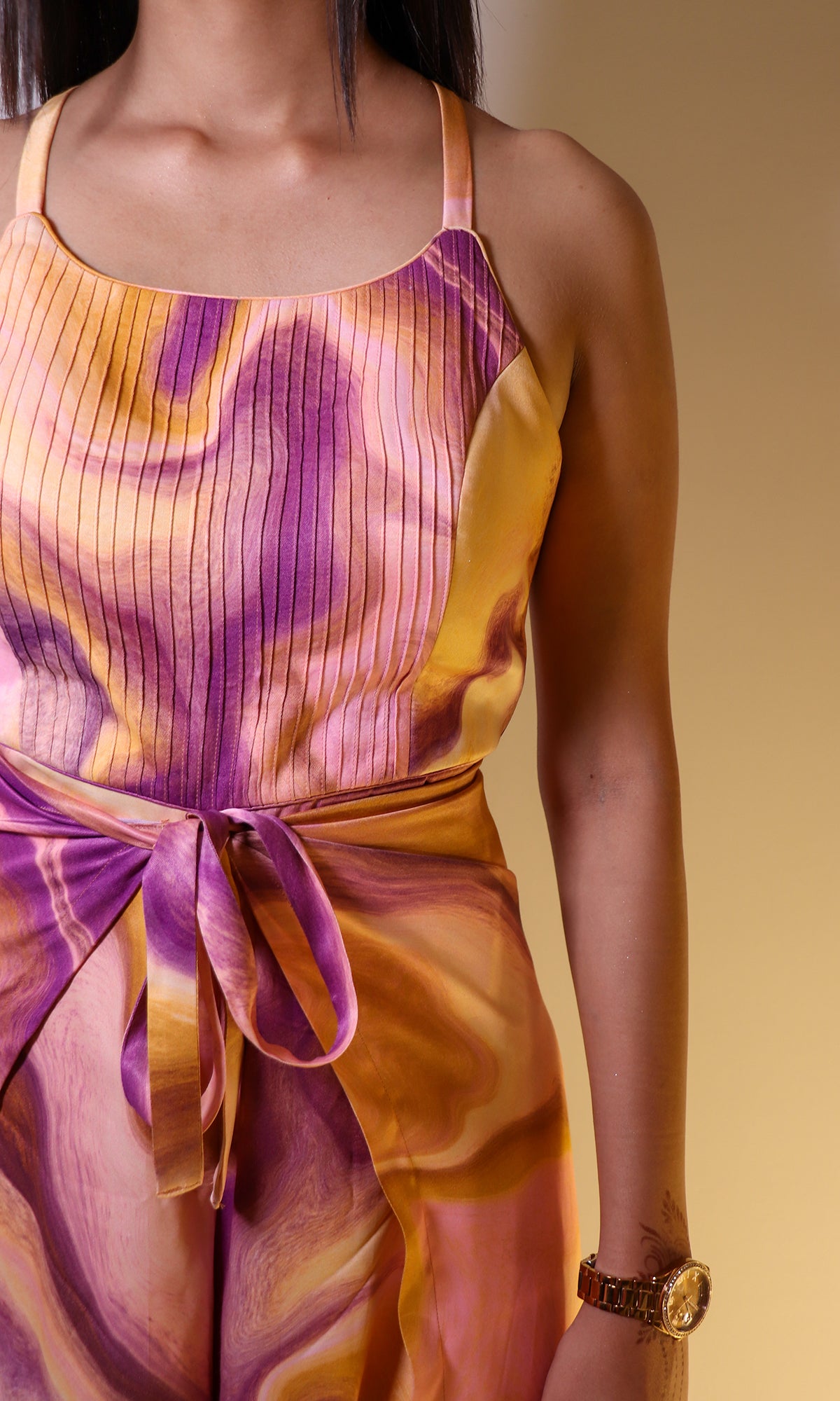 Aria: Cotton Satin Wrap-Around Jumpsuit