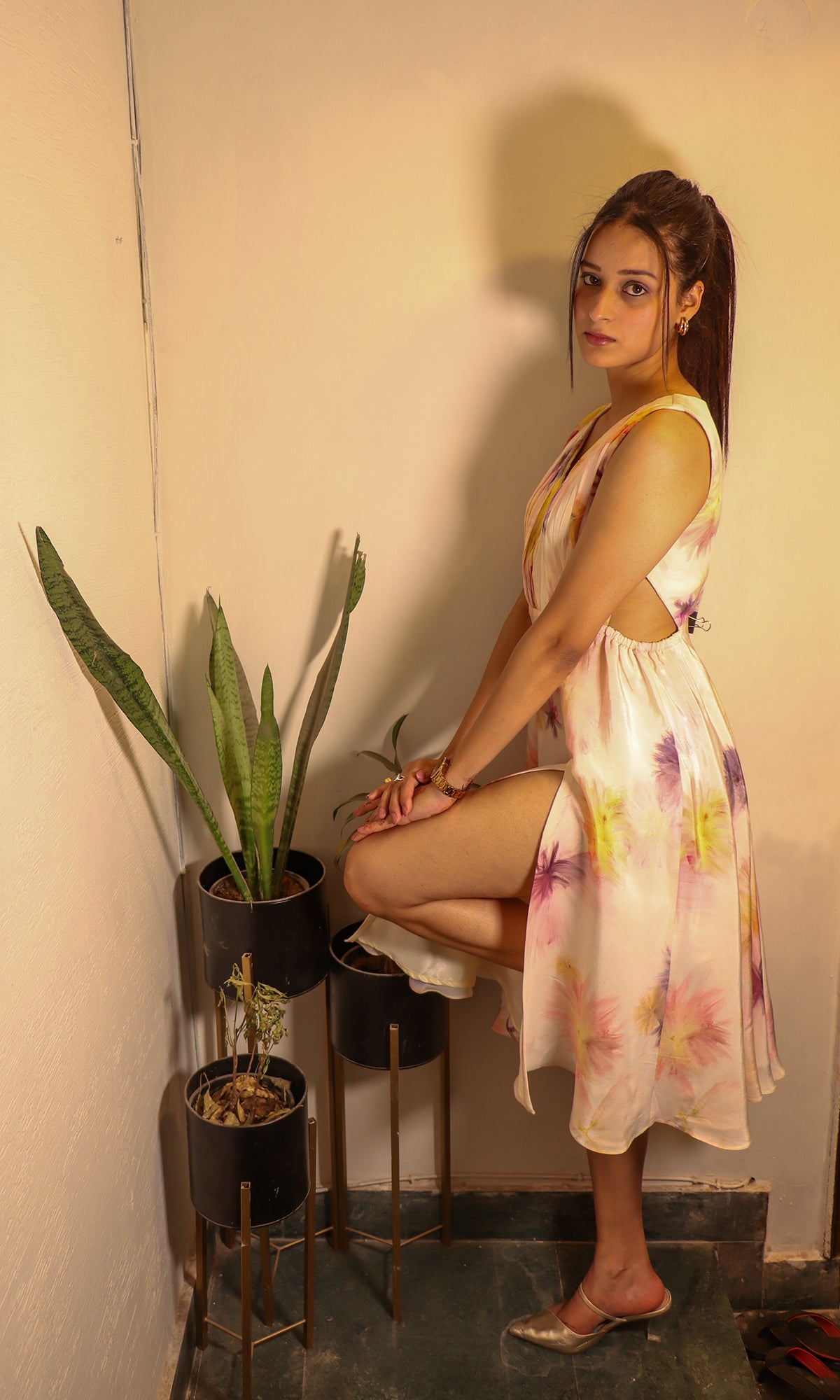 Daisy: Off White Printed Dress