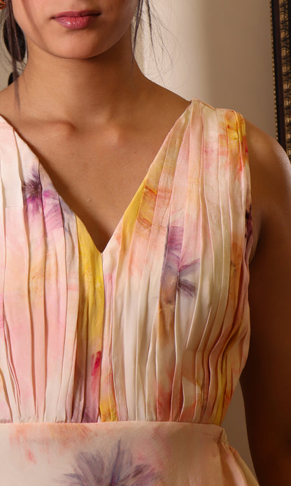 Daisy: Off White Printed Dress