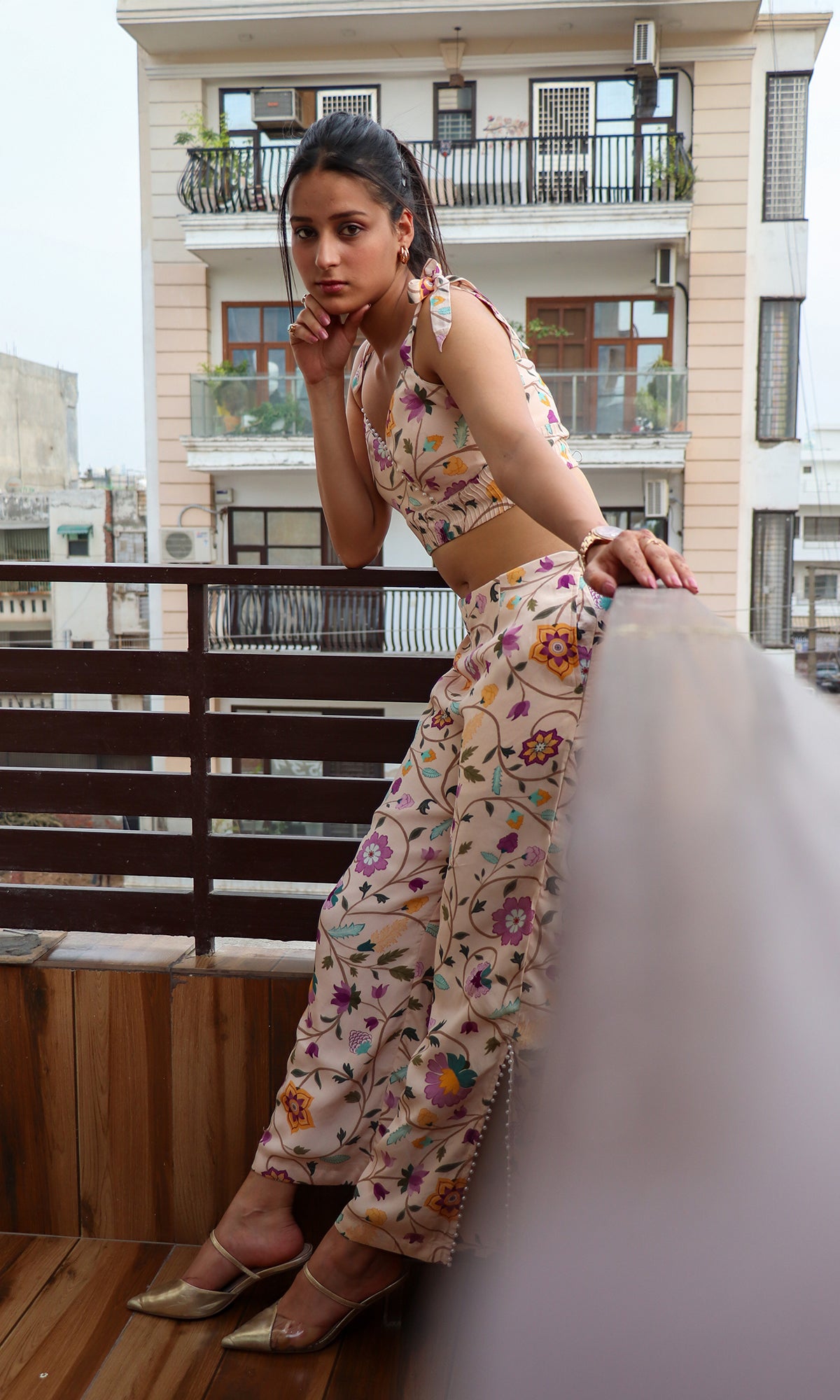 Ella: Digitally Printed Floral Co-Ord Set (Set of 2)