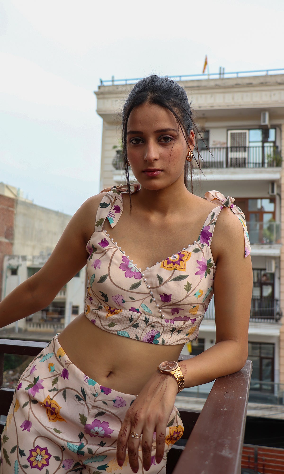 Ella: Digitally Printed Floral Co-Ord Set (Set of 2)