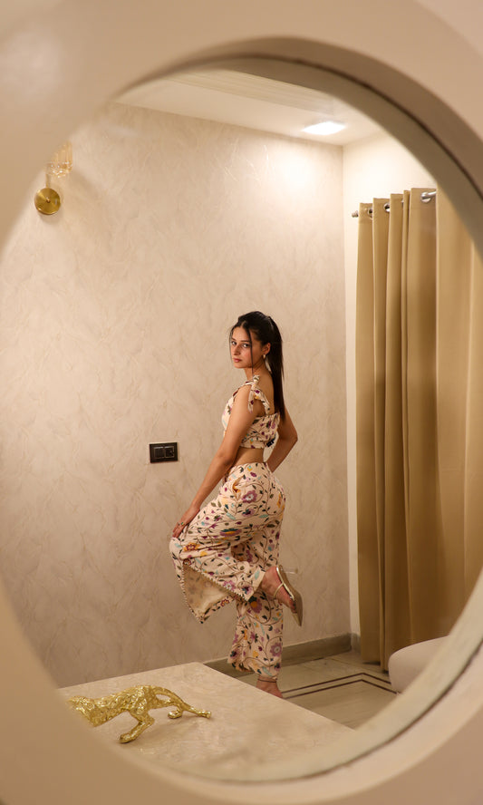 Ella: Digitally Printed Floral Co-Ord Set (Set of 2)