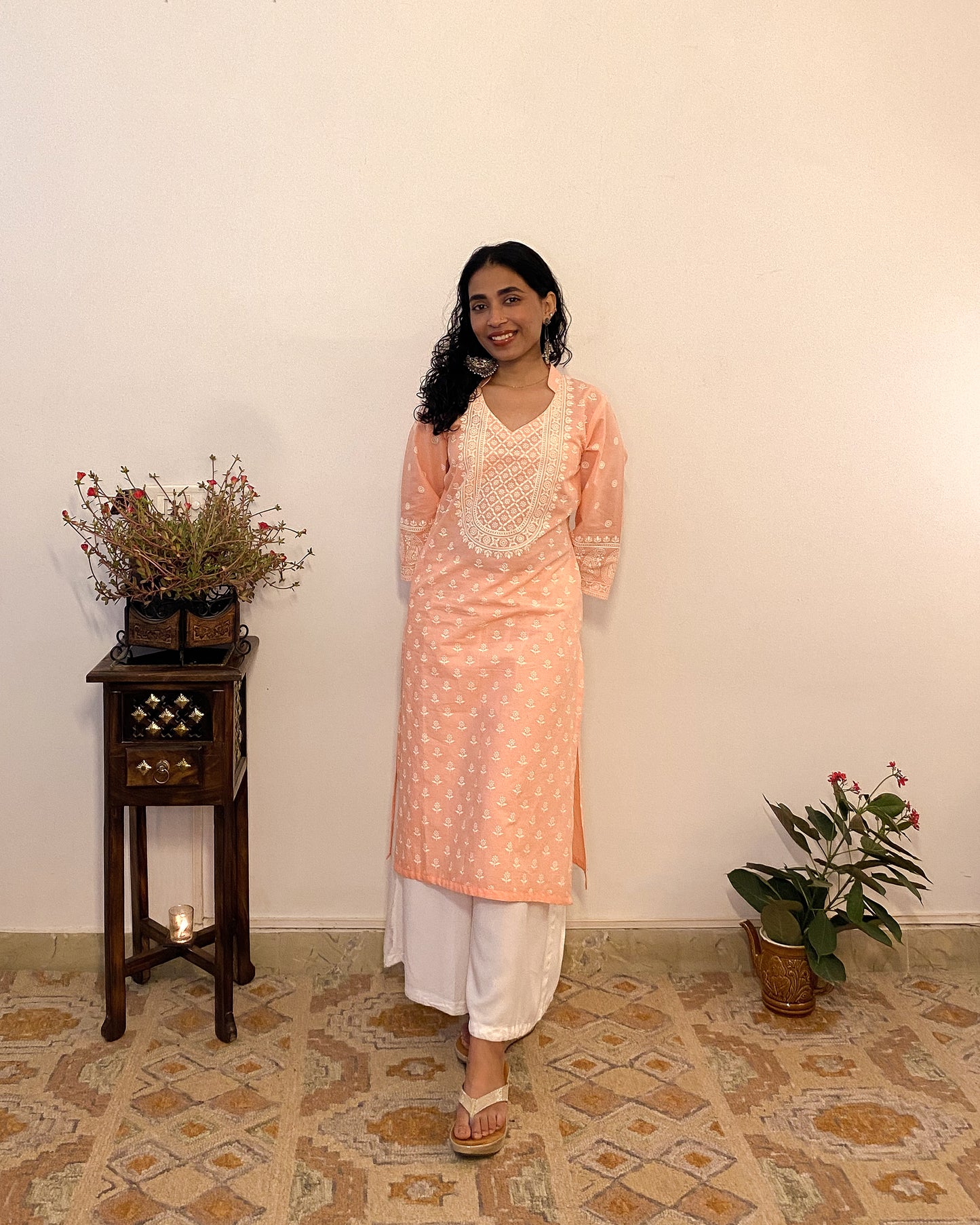 Pari: Powder Blue Digital Printed A-Line Kurta