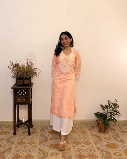 Pari: Powder Blue Digital Printed A-Line Kurta