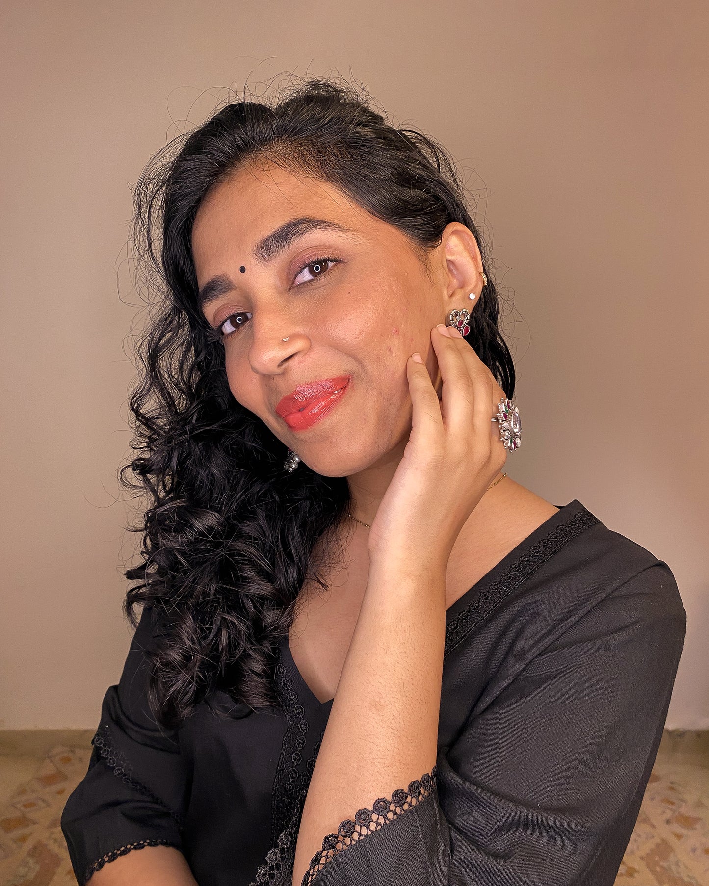 Inaya: Black A-Line Kurta